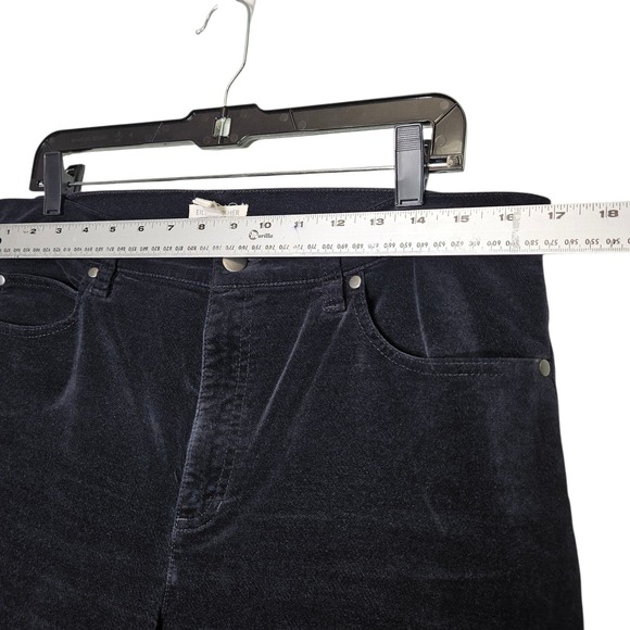 Eileen Fisher Velvet Pants Womens L Large Black Casual‎ Trousers Organic Cotton - Picture 7 of 10